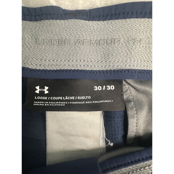 Under Armour Loose Fit Golf‎ Pants Men 30x30 Blue Performance Stretch - Picture 12 of 14